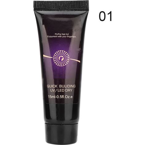 Lot 01 - Gel UV 15ml pour extension d'ongles rapide et indolore, coffret de construction sans papier, manucure (1/5)