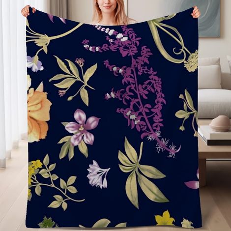 Couverture de lit en polaire, jeté doux et chaud pour le printemps, légère et luxueuse en microfibre de polyester, décoration intérieure cosy, cadeau adapté pour hommes et femmes,6080 pouces (1/4)
