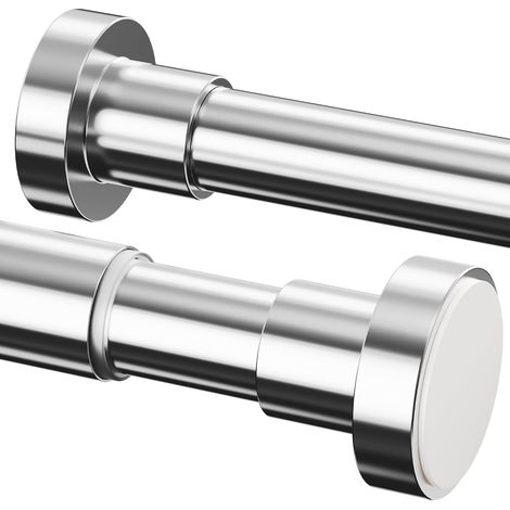 Tringle Douche sans Percage Penderie Barre de Rideau Extensible Tringle à Rideaux Autobloquante en Acier Inoxydable pour Salle de Bain, Placard, Armoire (48-70 cm, Φ25 mm, Argent Clair) (1/5)