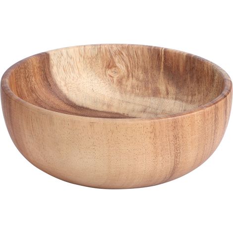 Bol en bois pour soupe et salade de fruits, 20 x 7,5 cm, récipient alimentaire de cuisine, vaisselle pour la maison et le restaurant (1/5)
