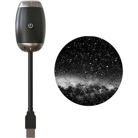 Veilleuse projecteur de ciel étoilé avec luminosité réglable. rotation à 360°. commande tactile facile. rechargeable par USB. pour l'éclairage de chambre. (1/5)