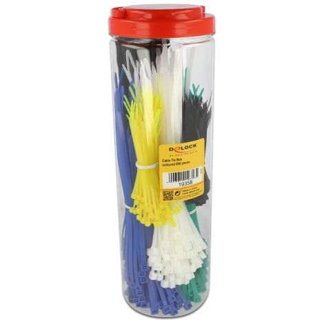 Delock Conjunto de sujetacables surtidos caja 600 piezas colores surtidos