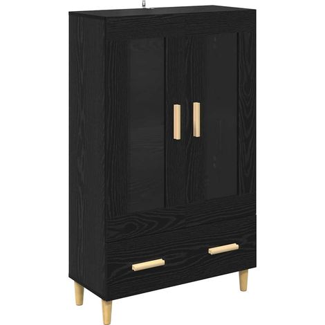 Maison Exclusive - Credenza Rovere Nero 70 x 31 x 115 cm Legno multistrato