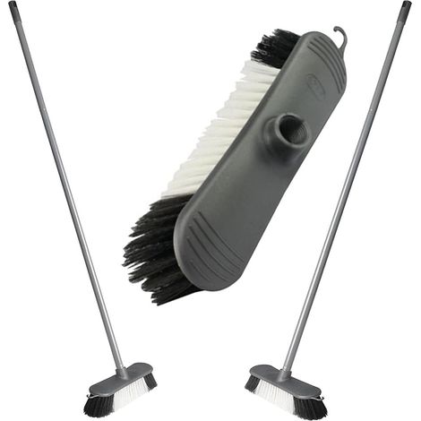 1 x Metallic Grey 3pcs Indoor Sweeping Broom With Metal Handle (1/2)