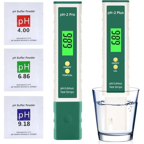 Testeur de pH Numérique de Précision : Mesureur de pH pour Piscine avec Fonction Simulation Bandelette, Tester Étanche Qualité d'Eau, Calibration Auto pour Piscine, Aquarium (1/5)
