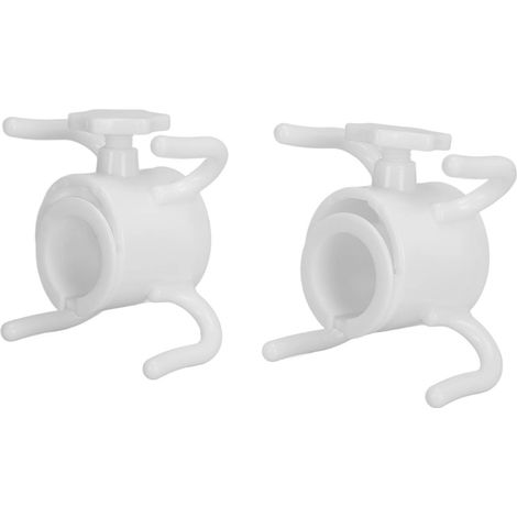 Lot de 2 crochets de suspension pour parasol de plage en plastique, support à 4 branches pour serviette, chapeau et lunettes de soleil, blanc