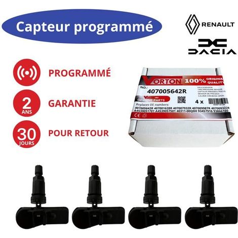 4x Sensor de presión de neumáticos TPMS programado Válvula rueda OPEL Movano B Vivaro B MERCEDES Citan W415 Tourer W415 FIAT TALENTO 296