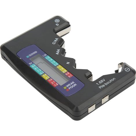 DCN Universal Digitaler Batteriekapazitätstester AAA AA 9V 1,5V (Knopfzellenbatterie-Analysator, Schwarz) (1/5)