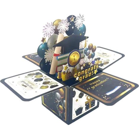 Carte 3D Diplôme Félicitations Lycée Collège Enveloppe Cadeau (1/5)