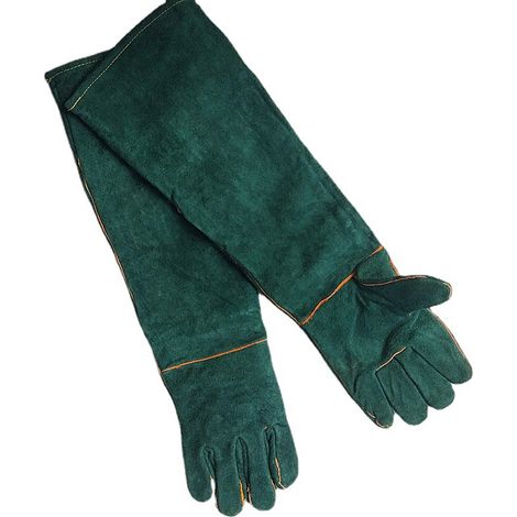 BEBUSINGOTO Guantes antimordeduras para manipulación de animales, guantes de trabajo de cuero de seguridad, guantes de protección de 60 cm (1/4)