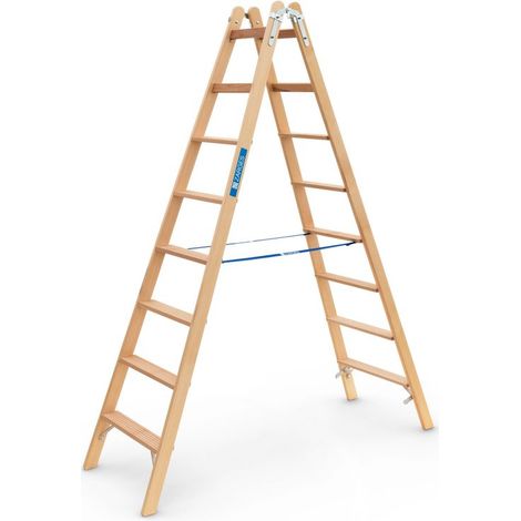 ZARGES Crestastep B - Holz-Stufenleiter 2 x 8 Stufen (1/3)