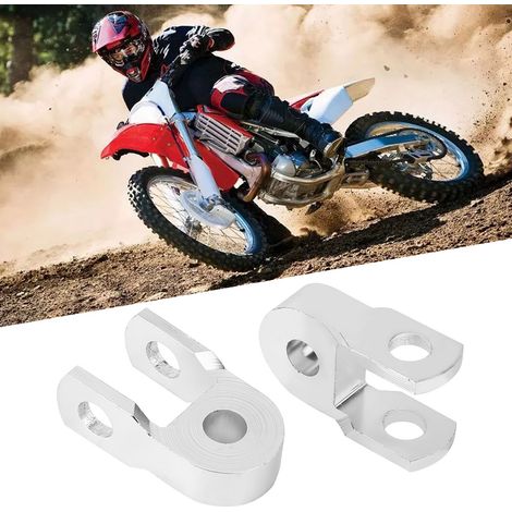 2 amortisseurs universels rehaussement arrière moto rallonge suspension argent avec vis (1/5)