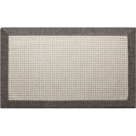 Tapis de cuisine devant évier antidérapant lavable en machine en coton et lin absorbant tapis de sol antidérapant gris (1/4)