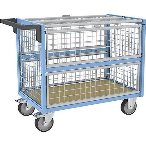 Carro contenedor enrejado cerrado - Plataforma 1185x765 mm - FIMM - Carga 500 kg - 800726233 (1/4)
