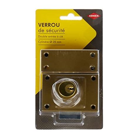 COGEX - CYLINDRES DE SERRURES DE PORTES - VERROU À CYLINDRE DOUBLE POUR PORTE EXTÉRIEUR/INTÉRIEUR, VERROU PORTE, VERROU DE SÉCUR