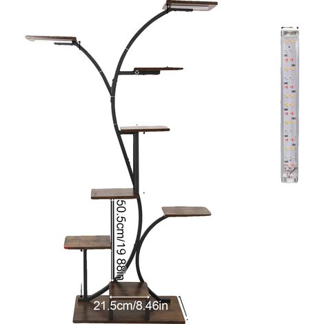 Soporte para plantas, diseño vertical, almacenamiento multinivel, con luces. (1/2)