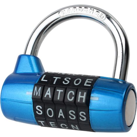 1 Cadenas à combinaison 5 chiffres, code lettres anglaises, pour casier gym, porte maison, fenêtre (1/5)