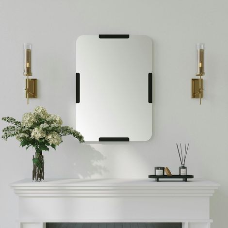 Miroir d'entrée mural avec détails noirs 70 cm CODY (1/5)
