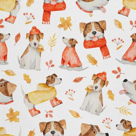 Telas decorativas para exteriores estilo oxford - estampado de perro en prendas de otoño (1/5)