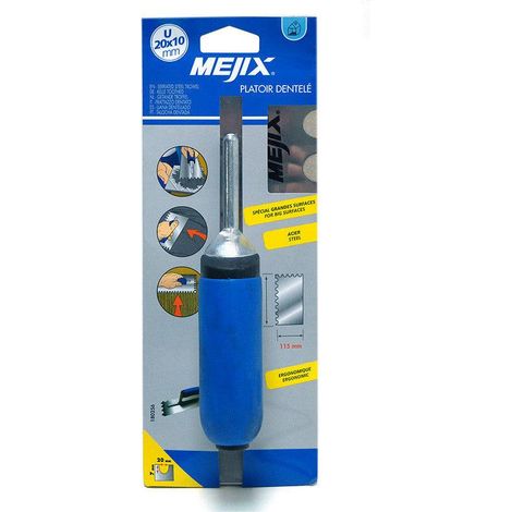 Mejix Stahlkelle mit Zahnung Soft Grip 280x115 mm
