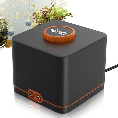 Aquarium Air Pump, 7 W Very Quiet Adjustable Oxygen Pump for Fish Bowl 2200 Litres with Air Hose, Air Stone and Anti-Return Valve (1/5)