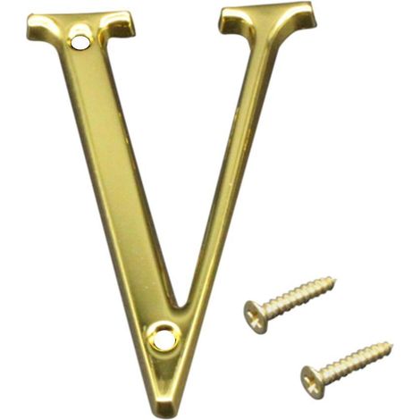 100 mm polierte Hausnummern, Alphabetbuchstabe, schwebende Hausnummer V (1/4)