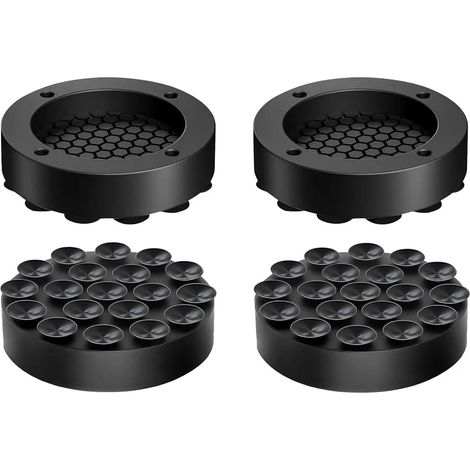 Patins Anti-Vibrations - Pour Machine À Laver - En Silicone Souple - Avec 19 Ventouses - Hauteur Renforcée Par Design Alvéolaire - Lot De 4 (1/5)