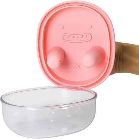 Contenitore per snack - Design 2 in 1 - Mantiene le mani pulite - Coperchio in silicone con scanalature per le dita - Riutilizzabile, ideale per viaggi e campeggio.