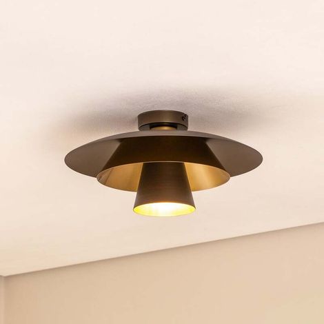 [NEUWERTIG] B-Ware Deckenleuchte Plato LED Lampe Leuchte dimmbar titan goldfarben Ø38cm 20cm hoch (1/2)