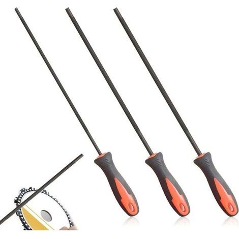 3-teiliges Kettensägenfeiler-Set, Kettensägenkettenfeile, Kettensägenkettenschärfen, mit Griff, leicht zu halten, erhältlich in 3 Größen: 4,0 mm, 4,8 mm, 5,5 mm, geeignet für Kettensägen (B) (1/4)