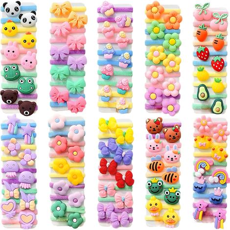 Lot de 100 élastiques à cheveux en caoutchouc extensible pour filles, petits élastiques à cheveux pour queue de cheval pour cheveux fins, adaptés pour les bébés, les tout-petits, les enfants