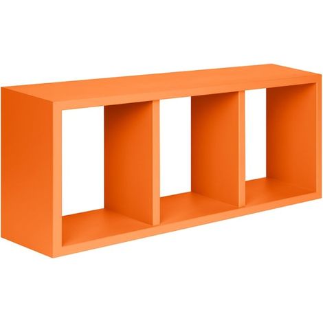 Mensola da Muro, Libreria Sospesa, Libreria da Parete, Scaffale da Parete, Arancione, 70x30 p15,5 cm - Tristano