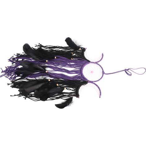 Attrape-rêves traditionnel fait main, pendentif en plumes, décoration murale à pompons (1/5)