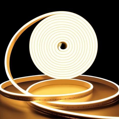 Bandeau LED néon blanc chaud, 5 m (16,4 pi), 12 V CC, flexible, étanche IP65, éclairage LED néon (1/4)
