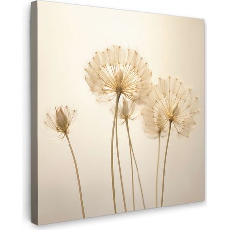 TABLEAU SUR TOILE Soleil - Pissenlit - Botanique - Fleurs Tableau Chambre Adulte 90x90 cm