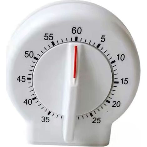 Minuterie de cuisine, minuterie mécanique de 60 minutes facile à lire (blanc) (1/4)