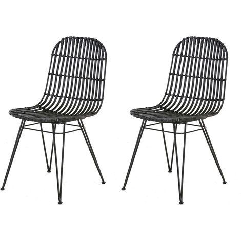 Lot de 2 chaises kubu coloris noir