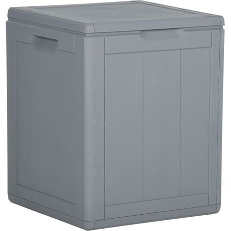 Caja de almacenamiento para jardín 90 litros ratán PP gris 020013050