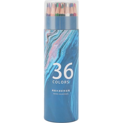 Crayons aquarelle 36 couleurs assorties, prétaillés, vibrants, porte-mines hexagonaux pour coloriage, peinture et design (1/5)