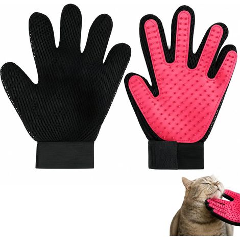 1 Paire Gants de Toilettage pour Chien Chat – Brosse Gant Anti-Poils avec Design 5 Doigts – Massage, Bain, Récupération des Poils – Ajustable, Doux, pour Chat Chien Lapin (1/5)