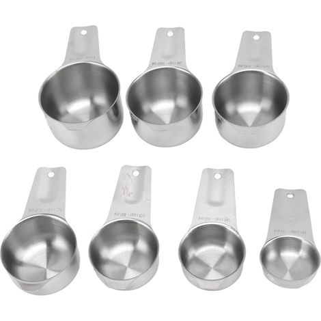 Set aus 7 stapelbaren Messbechern aus Edelstahl, multifunktionale Küchenutensilien (1/5)