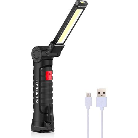 Mini lampe poche LED rechargeable COB 400529 lumière secours articulée magnétiqu