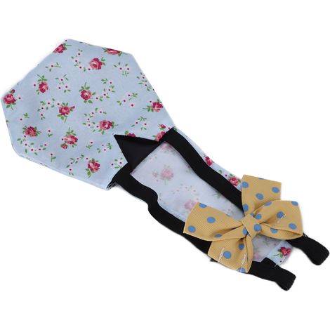 Couches imperméables et respirantes pour poules, canards et oies, avec nœud papillon et motif floral bleu. (1/5)