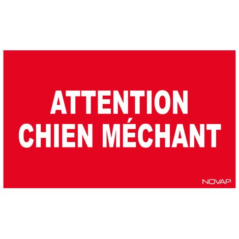 Panneau Attention chien méchant - Rigide 330x200mm - 4160061