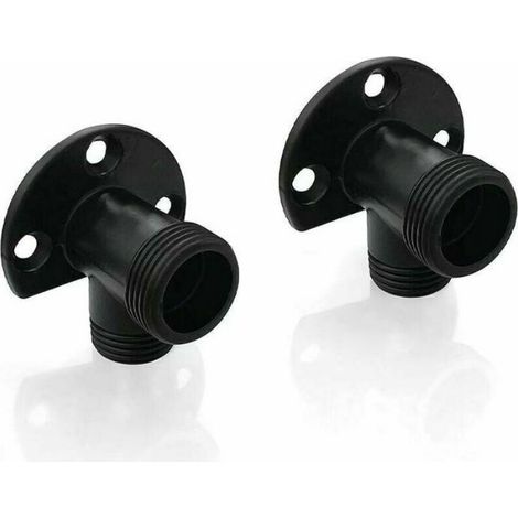 Kit Installation Robinet Apparent - Acier Inoxydable - Pour Douche Extérieure et Mitigeur Thermostatique - Noir Mat - 2 Pièces