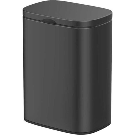 Poubelle murale en inox mat \"Sare\" - Noir - 5 L