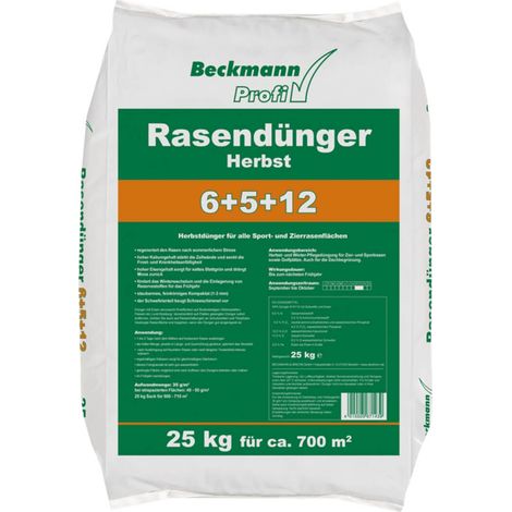 BECKMANN PROFI engrais pour gazon automne 25 kg NPK 6 5 12 après le stress de l’été