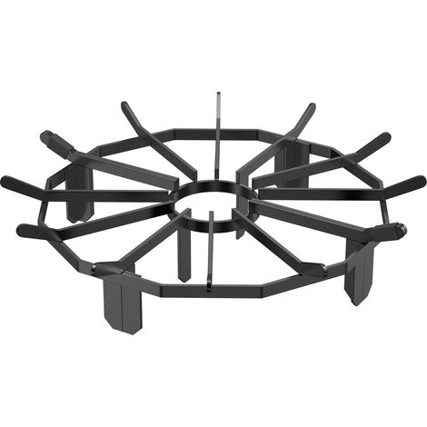 Grille à bûches, grille à feu cheminée robuste de 27 pouces avec 6 pieds de support, barres en acier massif avec revêtement en poudre, support pour poêle à bois et foyer de camping en plein air (1/5)