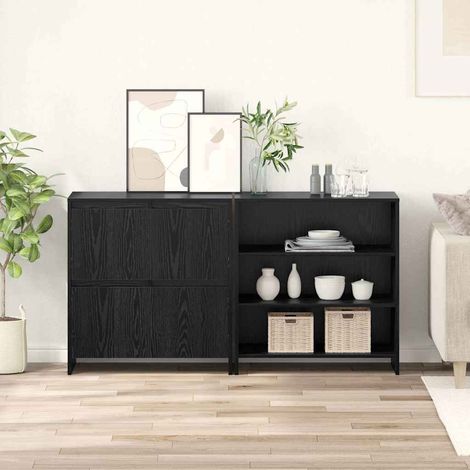 Buffets 2 pcs-Lot de 2 Meuble de rangement Chêne noir 70 x 41 x 75 cm Bois d'ingénierie 513029 (1/5)
