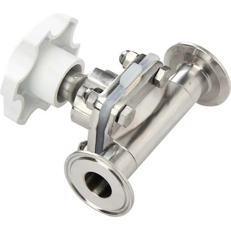 Valve à membrane sanitaire Tri Clamp 19 mm x 50,5 mm en acier inoxydable 316L résistant à la corrosion (1/5)